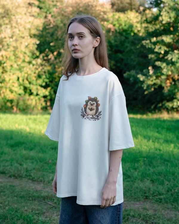 Футболка «Ёж в яблоках», печать